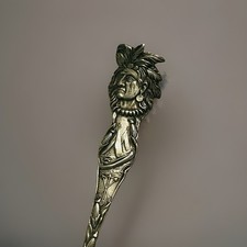 Antique Sterling Silver Native American Chief Head Corn Spoon Baker Manchester picture