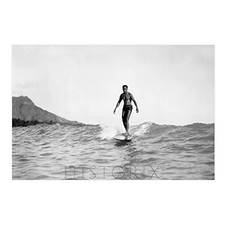 1929 The Surf Rider Duke Kahanamoku on Surfboard Photo Print Wall Art Poster picture