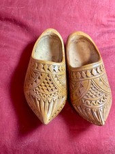 Authentic Hand Carved Dutch Wooden Shoes, c. 1960. Small: 8