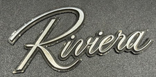 1979-1985 Buick Riviera Chrome Monogram Script Emblem OEM #1261160 5inx2in picture
