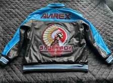 NEW Vintage Men's  Avirex Varsity 100% Genuine Leather Jacket picture