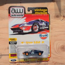 Auto World  Gulf Oil  1965 Ford GT40 Race Car Blue   1:64 Diecast w/Rubber Tires picture