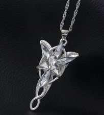 New Lord of The Rings Arwen's Necklace Evenstar Pendant Crystal Silver Chain  picture