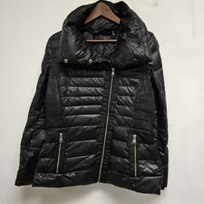 Karl Lagerfeld Puffer Jacket Black Down Puffer Oil Slick Coat No Hood L  20