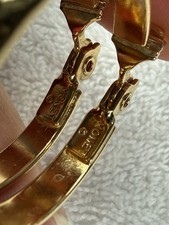 Vintage MONET Gold Tone Hoop Clip-On Earrings Signed Classic Chunky Jewelry picture
