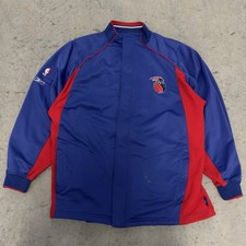 Vintage 2004-05 Detroit Pistons Team Apparel Game Issued Blue Warm Up Jacket XL picture