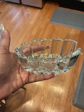 Vintage Princess House Clear Crystal Glass Spoon Fork Utensil Holder Buffet 5