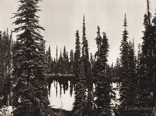 1925 Vintage CANADA ~ Marion Lake British Columbia Alpine Landscape Photo Art picture