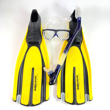 Mares Plana Avanti Tre Fin Full Foot Open Toe Yellow Goggles HyperDry Snorkel picture