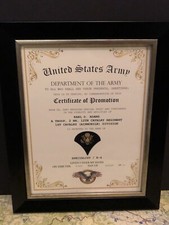 SPECIALIST / SPC-4 (E-4) U.S. Army ~ Commemorative Promotion Certificate picture