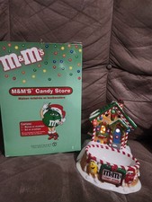 Vintage Dept 56 M&M's Candy Store Lighted Christmas House & Candy Dish Set 2004 picture