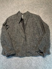Coldwater Creek Tweed Buttonless Women’s Jacket Size XL Black White Wool Blend picture