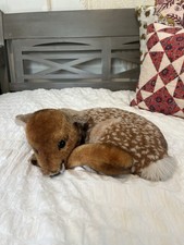 Steiff Sleeping Fawn Deer Plush w/ Button Ear Tag picture