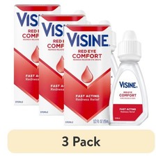 Visine Red Eye Comfort Redness Relief Eye Drops 0.5oz Each X3 Bottles Exp 9/2028 picture