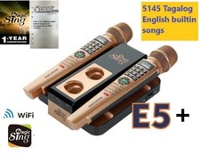 NEW MAGIC SING Karaoke E5+ 5145 Tagalog/Eng songs WiFi 2 Wireless Mic 1YR sub picture