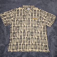 Knott’s Scary Farm Halloween Zombie Haunt Button Camp Collar Shirt Mens Sz Large picture