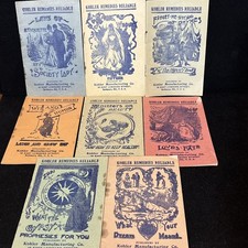 1890’s Kohler Remedies Reliable Booklet 8pc Lot Humor Gypsy Love Fate Antique picture