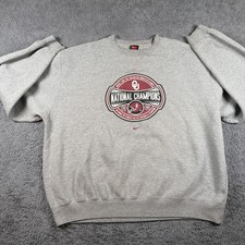 Nike Oklahoma SoonersNational ChampionsSweatshirt Size XXL Gray Vintage Korea * picture