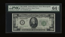 DBR 1934-B $20 FRN Minneapolis Vinson Fr. 2056-I PMG 64 EPQ Serial I18108440A picture