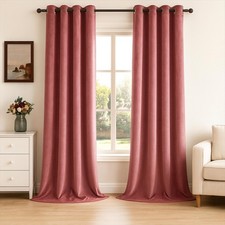 Topfinel Dusty Pink 102 Inches Velvet Curtains 2 Panels Room Darkening picture