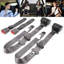 2pcs Retractable 3 Point Safety Seat Belt Straps Car Vehicle Adjustable Belt... picture