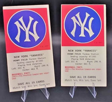 1968 Fleer Tallboy Team Info Card New York Yankees Excellent picture