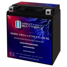 Mighty Max YB12A-A 12V 12AH Replacement Battery for Yuasa YUAM2221B 12N12A-4A-1 picture