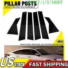 6x Black Window Glossy Pillar Posts Cover Trim For Honda Civic Sedan 2022 1~10X picture