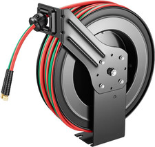 Retractable Welding Hose Reel, 1/4 Inch X 100FT Twin Oxygen Acetylene Rubber Hos picture