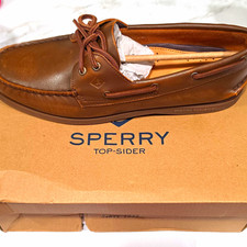 Sperry Top-Sider AO 2-Eye Leather Boat Shoe Brown Non-Marking Men's US 11 picture