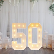 50 Light Up Numbers 100cm Mosaic Marquee Led Sign For 50th Birthday Decorations picture