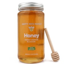 Happy Bees Market Orange Blossom Honey – Pure, Raw, and Unfiltered 100% Organic picture