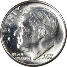 1957 Roosevelt Silver Dime Uncirculated Mint State 10c Coin picture
