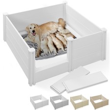 Dog Whelping Box with Rails Lg. 48 x 48 x 18 Inch Heavy-Duty PVC Puppy Pen picture