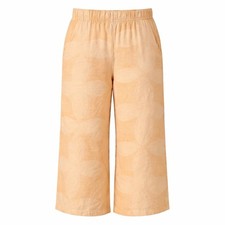 Joie Womens Orange Geometric Petal Print 100% Linen Wide Leg Pants Size Medium picture