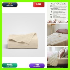 Crane Home Dune Crinkled Comfort Queen Flat Sheet Sandy Beige 100 Cotton Gauze picture