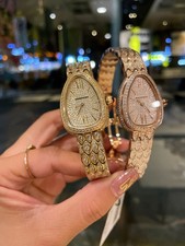 Women’s Rose Gold Tone Embellished Analog Bracelet Watch Teardrop Case picture
