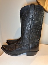 VTG 1883 By  Lucchese Bart Mens Western Leather Boots Size 11D Black N159754 picture
