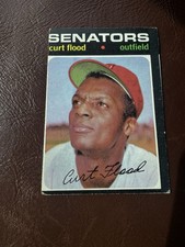 1971 Topps Curt Flood #535 Washington Senators Final Career Card Vintage picture