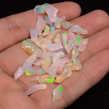 Natural White Ethiopian Opal Rough Loose Gemstone Lot 29.5 Ct. 8X5 16X5 mm A-572 picture