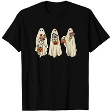 Cute Vintage Floral Ghosts Halloween Costume T Shirts picture
