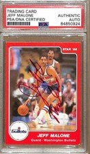 1985-86 Star Company #112 Jeff Malone Bullets Signed/Auto Card PSA/DNA 178983 picture