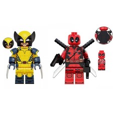 2 PCS Custom Lego Deadpool & Wolverine Minifigures w/ Accessories Brand New picture