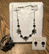 Brighton Selene Burgundy Collar Crystal Pendant, Bracelet & Earrings picture