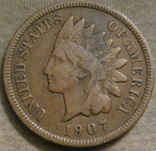 SELLING AS SHOWN ~ 1907 INDIAN HEAD CENT *** 818 picture