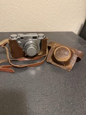 Konica II Vintage Silver Rangefinder Film Camera w/ Leather Case & Lens Cap picture