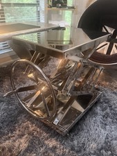 RH Restoration Hardware Early 31.5 Industrial Scissor Lift Table Stainless Steel picture