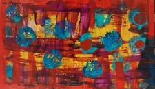 Modern Abstract Original Signed Acrylic Board Home Decor Wall Art BACH picture