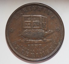 1837 Anti Andrew Jackson Political Hard Times Token Donkey Turtle picture