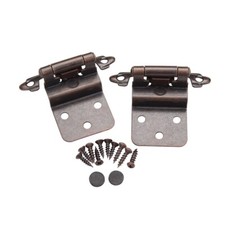 10 Pair 20 pcs Self Closing Cabinet 3/8 Offset Inset Hinges Bronze ORB 62727 picture